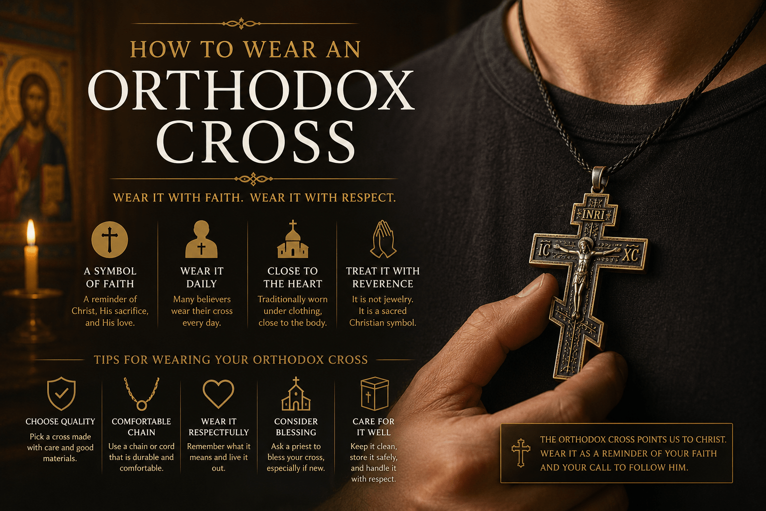 How to Wear an Orthodox Cross - Mercy Fold