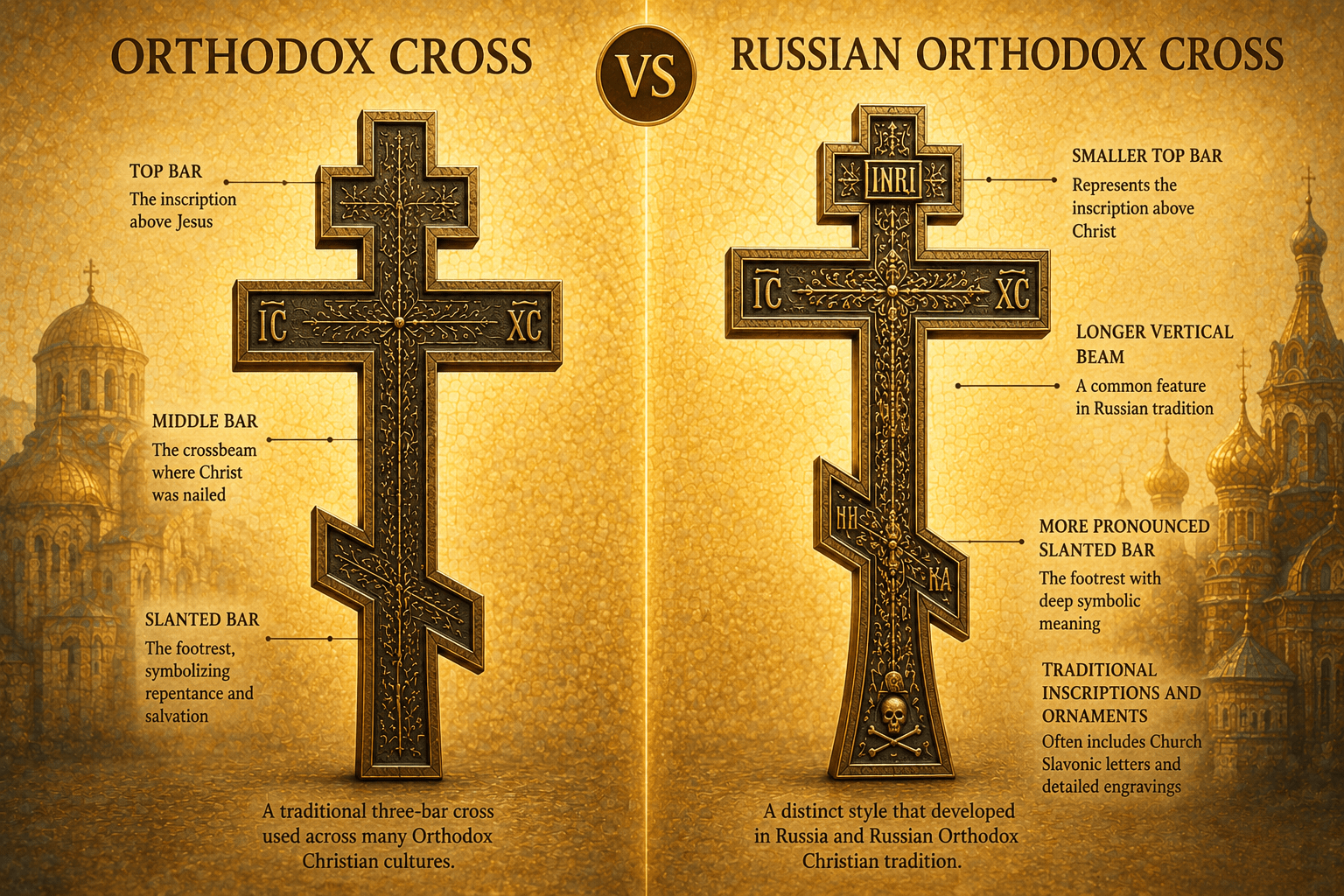 Orthodox Cross vs Russian Orthodox Cross - Mercy Fold