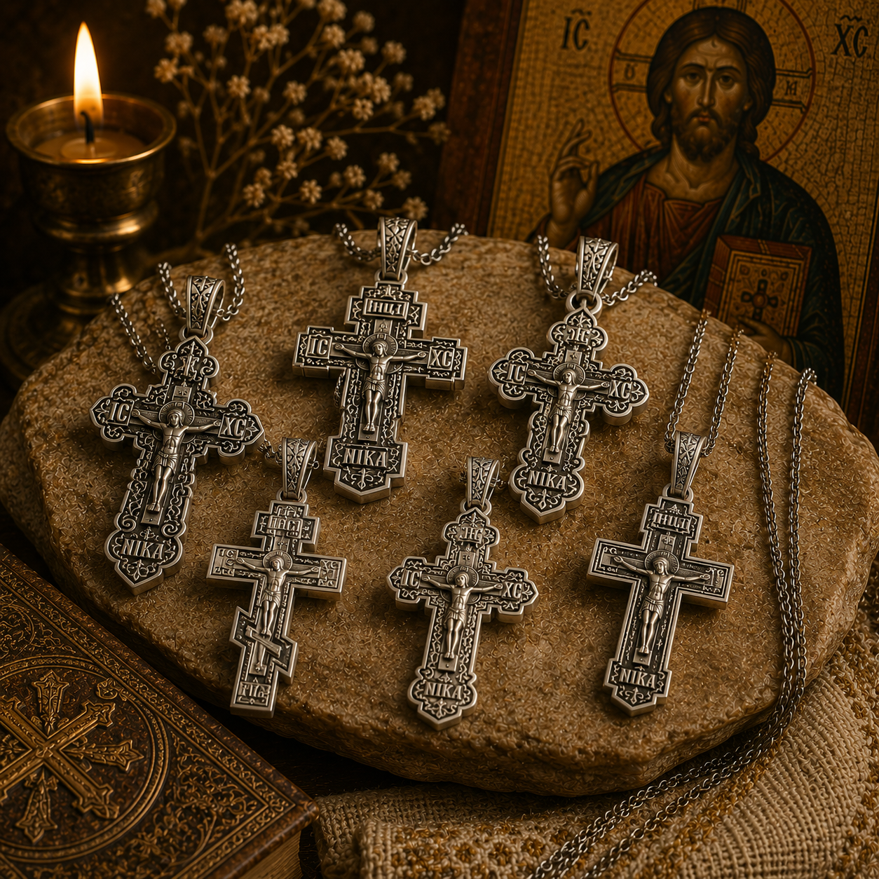 Silver Orthodox Crosses