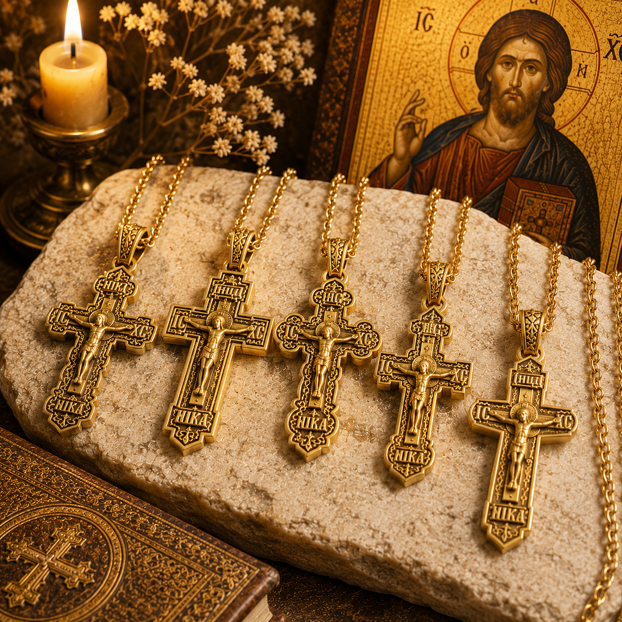 Gold Orthodox Crosses