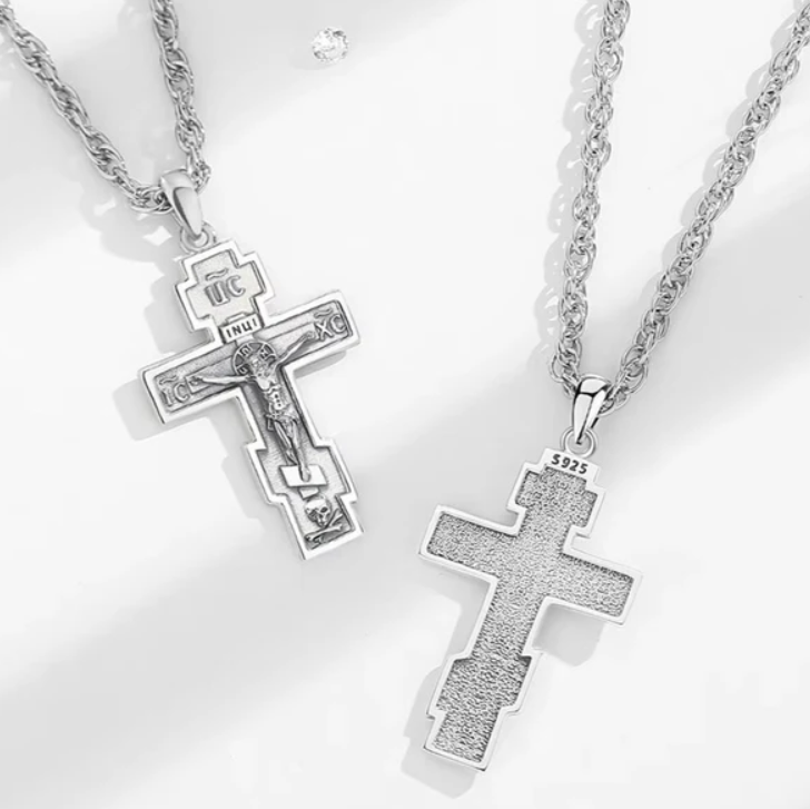 925 Sterling Silver Orthodox Crosses (Silver & Gold)