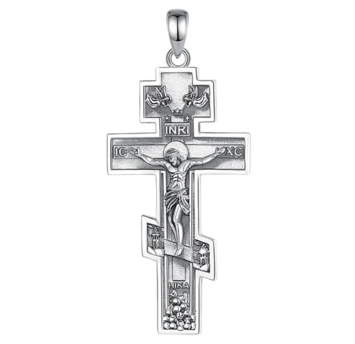 925 Sterling Silver Orthodox Crosses (Silver & Gold) Main image