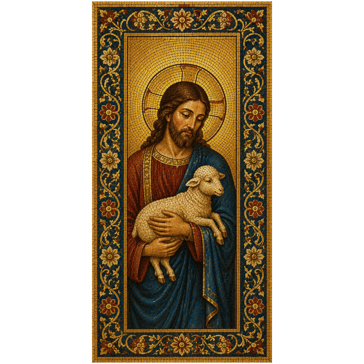 Orthodox Christian Bookmark Christ with the Lamb