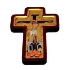 Crucifixion Cross Icon with sheets of Gold (Lithography) 9.5 x 6 inches