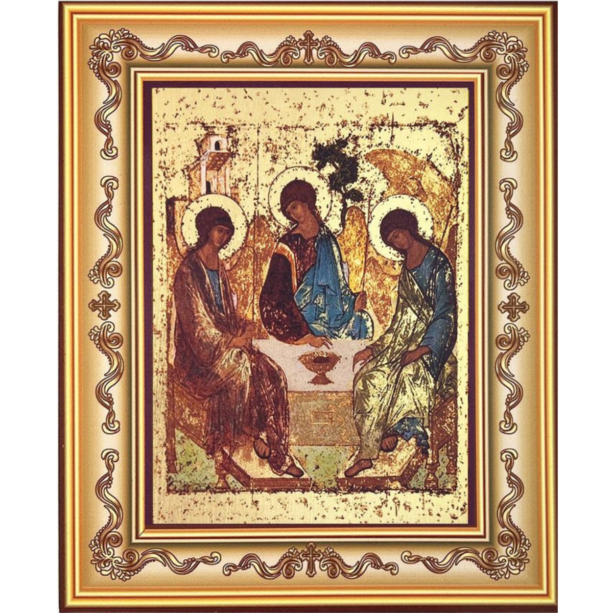 The Holy Trinity, Silkscreen on Cotton Canvas Orthodox Icon