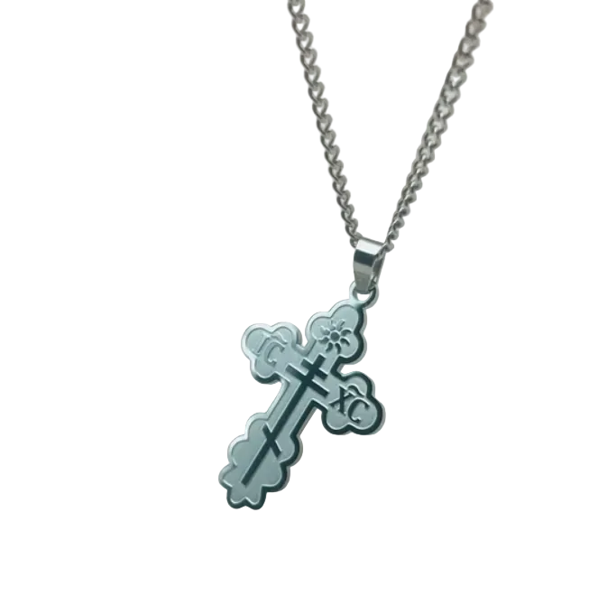 Orthodox Cross Stainless Steel Necklace (Chain Included) Main image