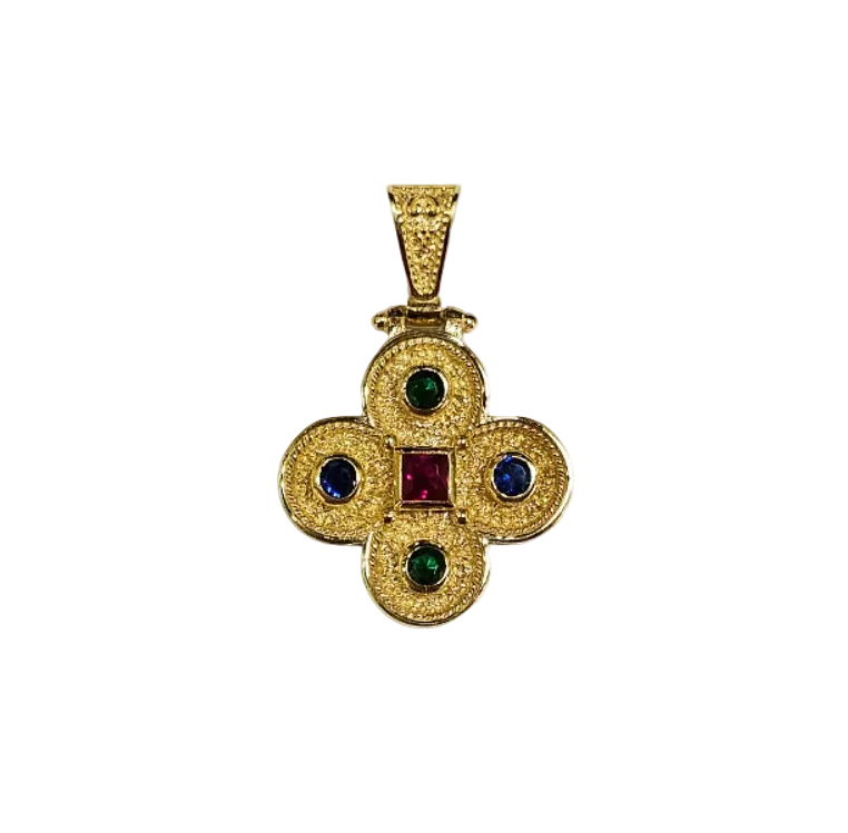 Silver Cross Gold-plated with Rounded Corners Main image