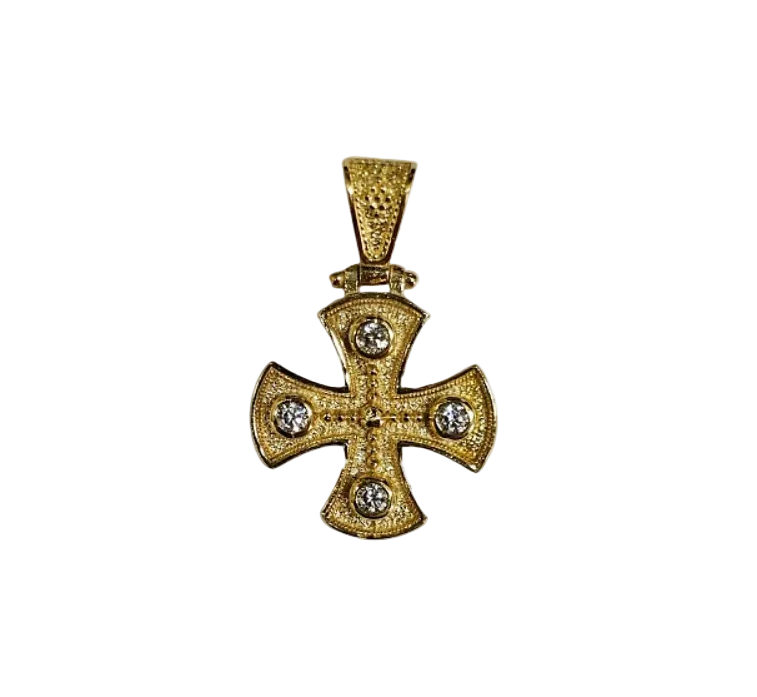 Silver Cross Gold-plated with Silver Stones