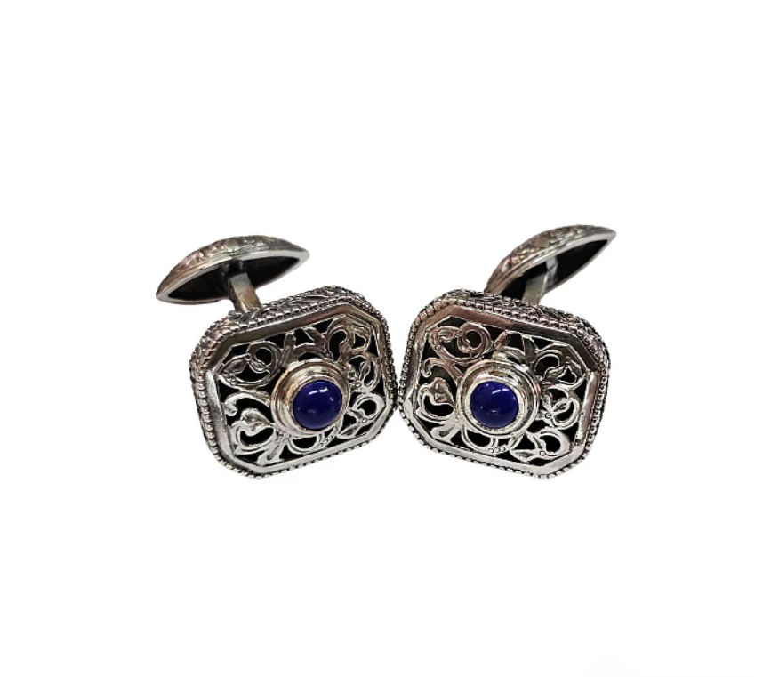 Silver Cufflinks with Semi Precious Stones Main image