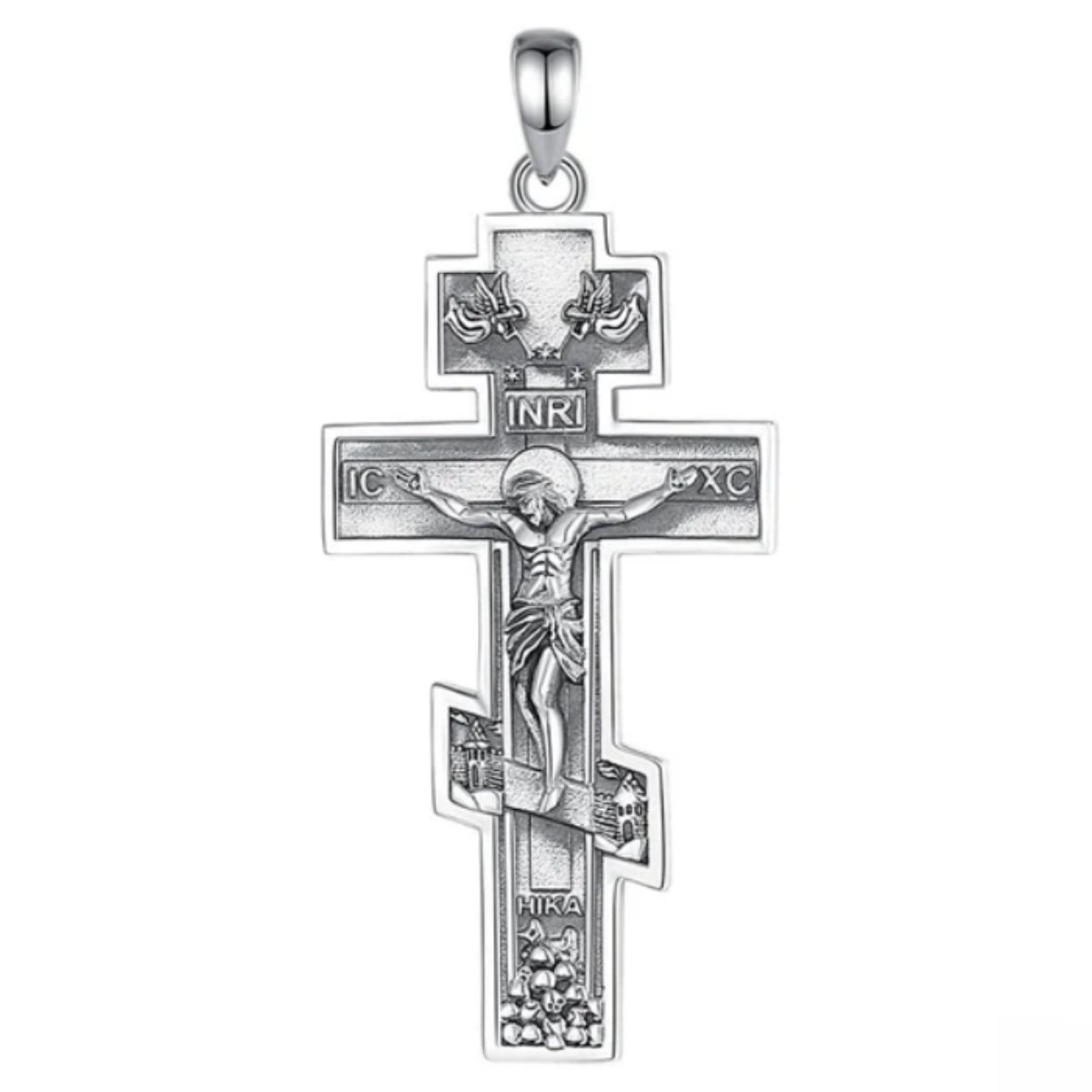 925 Sterling Silver Orthodox Crosses (Silver & Gold) Main image