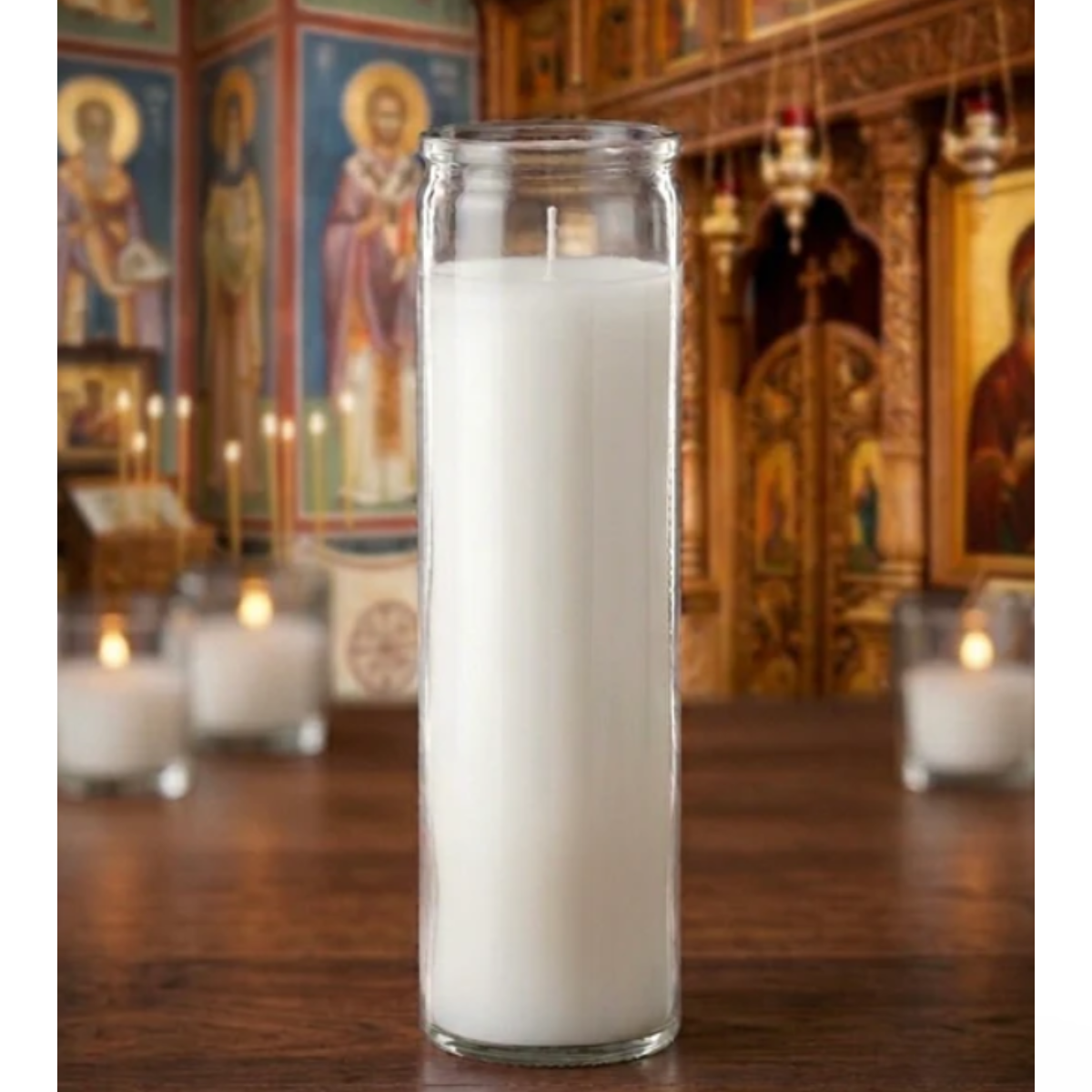 Glass Paraffin Candle (8” x 2”) Main image