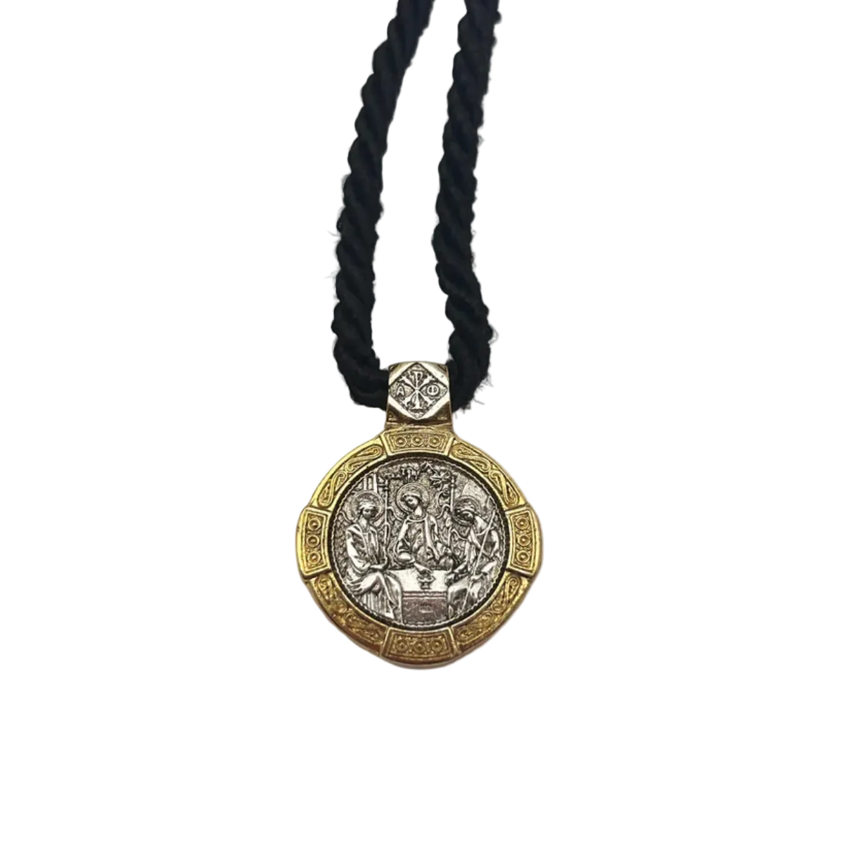 Pendant Icon of the Hospitality of Abraham (on Wrapped Cord) Main image