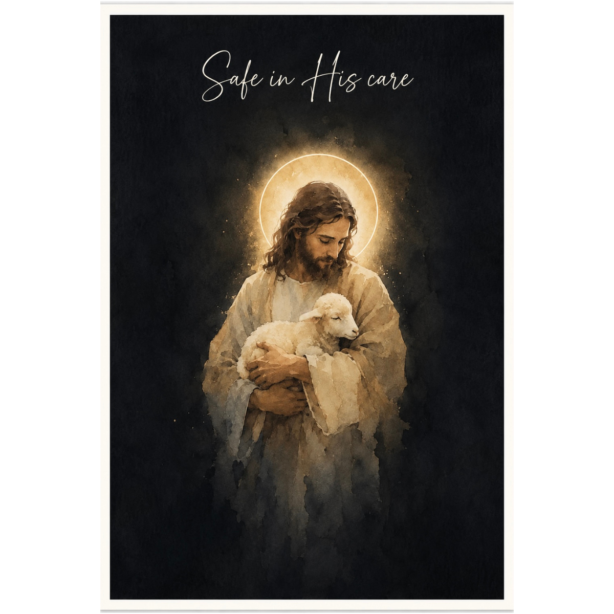Christian Greeting Card – Jesus and the Lamb