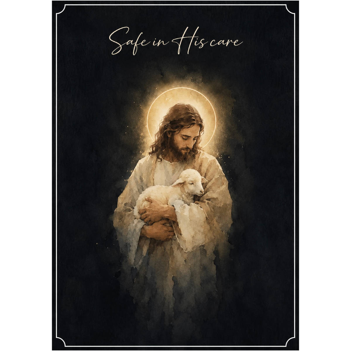 Christian Greeting Card – Jesus and the Lamb Main image