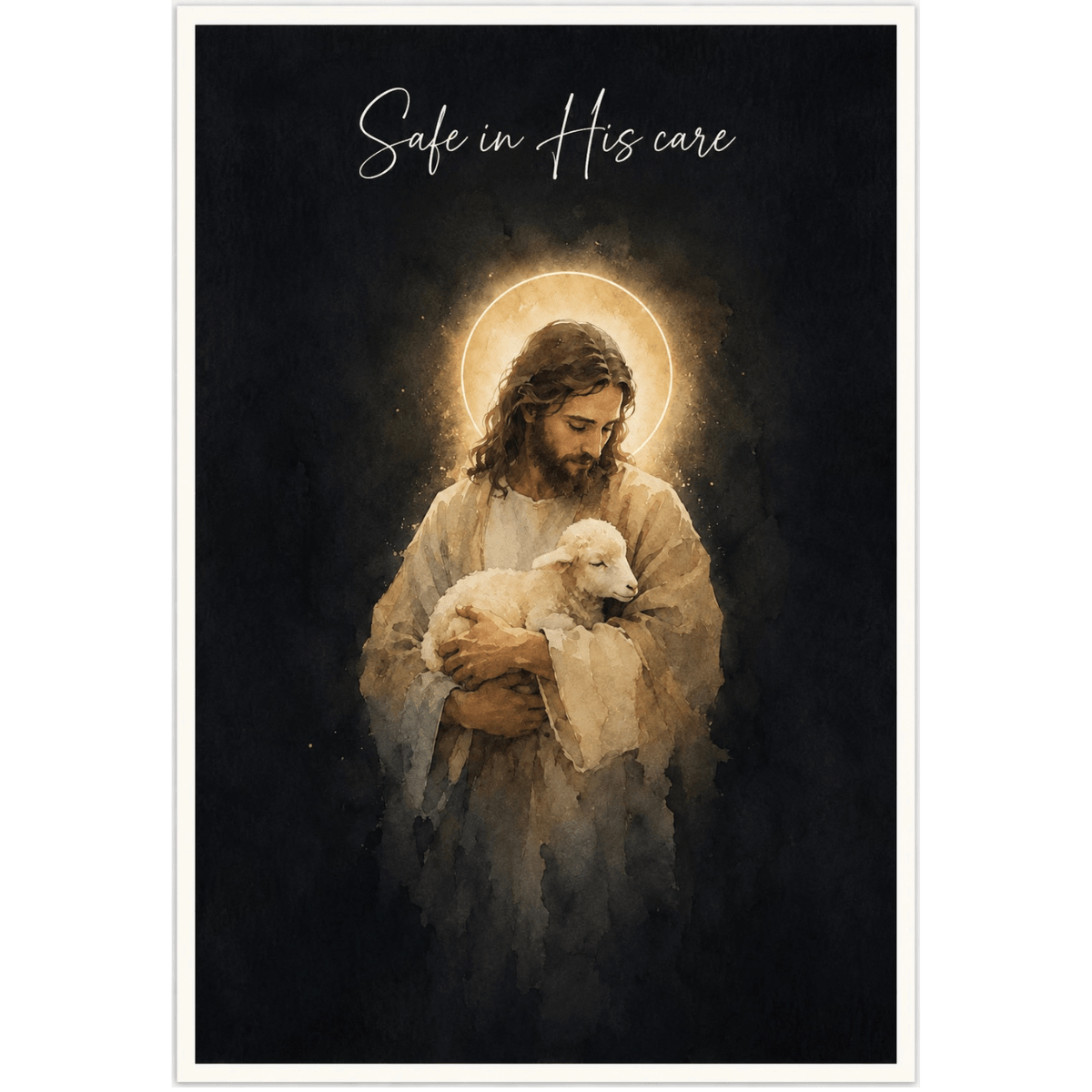 Christian Greeting Card – Jesus and the Lamb - Mercy Fold Main image