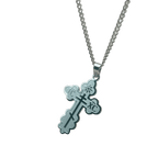Orthodox Cross Stainless Steel Necklace (Chain Included) - Mercy Fold