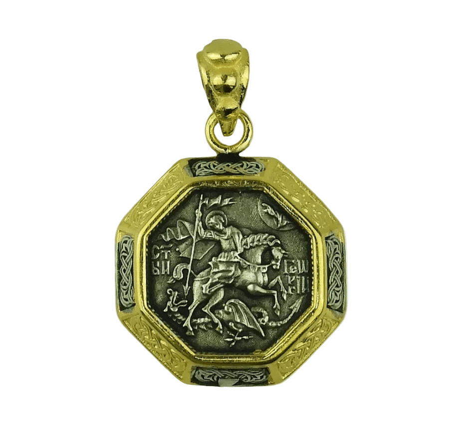 Saint George Horseback Silver Pendant Secondary image