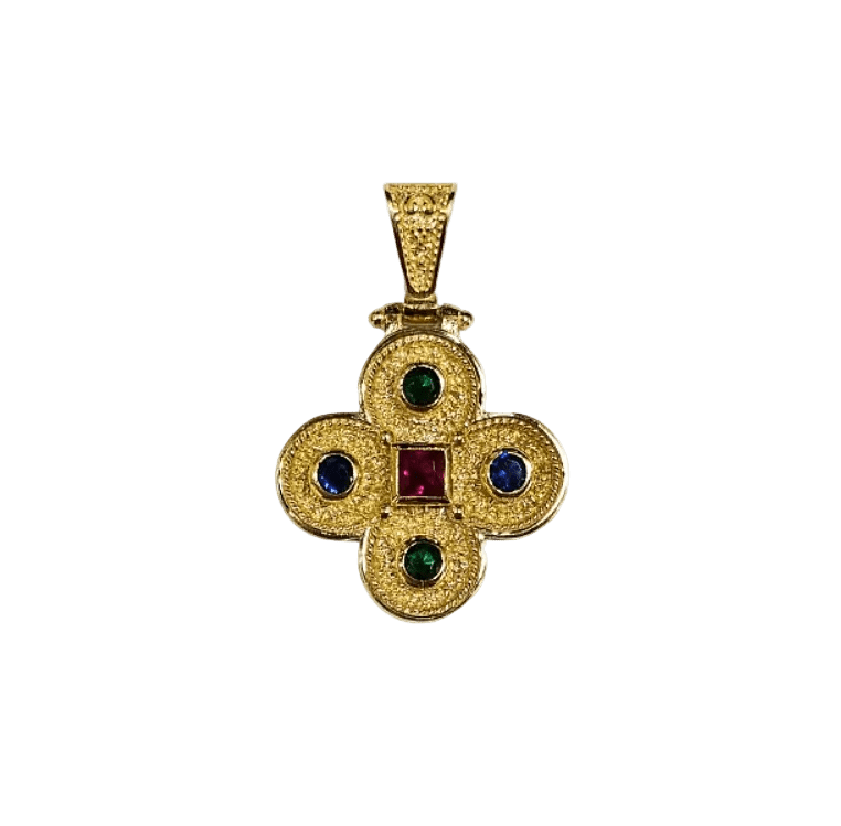 Silver Cross Gold-plated with Rounded Corners - Mercy Fold Main image